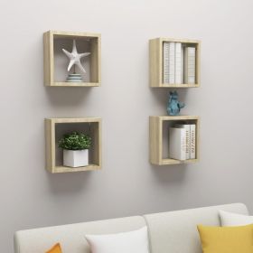 Wall Cube Shelves 4 pcs Sonoma Oak 11.8"x5.9"x11.8"