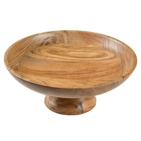 Wooden Fruit Bowl Large Serving Platter for Dessert Round Shaped Serving Bowl for Cake Snacks Acacia Wood Bowls for Centrepiece Wedding Natural 1
