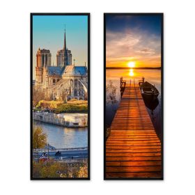 2 Packs 36.8x12.4in Picture Wall Frames Display Panoramic Photo Frame Gallery Poster Frames with Clear Plexiglass MDF Backboard for Family Photos