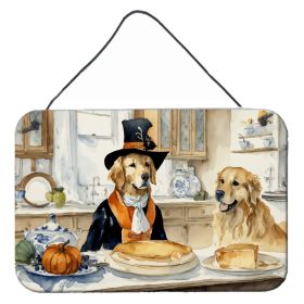 NEW Golden Retriever Fall Kitchen Pumpkins Wall or Door Hanging Prints Aluminum Metal Sign Kitchen Wall Bar Bathroom Plaque Home Decor, 8HX12W