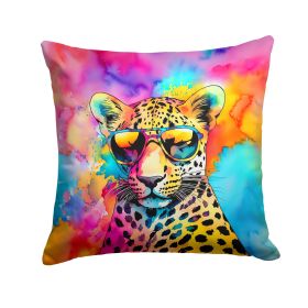 NEW Hippie Animal Leopard Throw Pillow Machine Washable, Indoor Outdoor Decorative Pillow for Couch, Bed or Patio, 14Hx14W