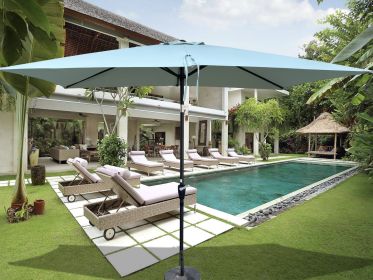 6 X 9ft Patio Umbrella Outdoor Waterproof Umbrella With Crank And Push Button Tilt Without Flap Fo (Option: Frosty Green)