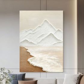 Textured Beach/Waves Mountains Acrylic Painting Oversized Art Abstract Brush Stroke Modern Wall Art Extra Large Handmade Painting on Canvas (Style: 01, size: 50x70cm)